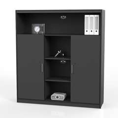 Armario Ejecutivo Modelo Forzza 116 en Melamina Color Grafito